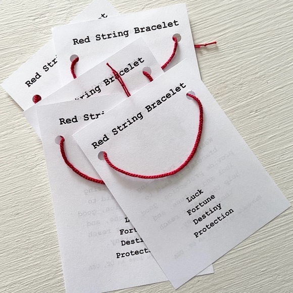 Red String Bracelet of Fate, set of 4 -good luck lucky Kabbalah Christian Jewish - Picture 3 of 4